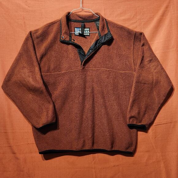 Outdoor Urban Terrain Men's Sz XL Burnt Orange 1/4 Snap Pullover Fleece Jacket - Picture 8 of 8